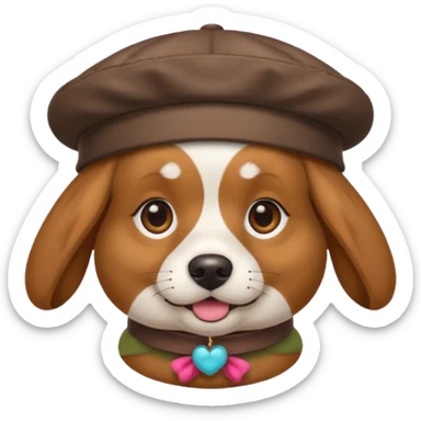 dog wearing grany sticker