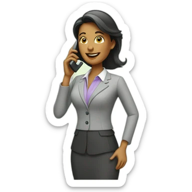 Businesswoman talking on her cell phone sticker