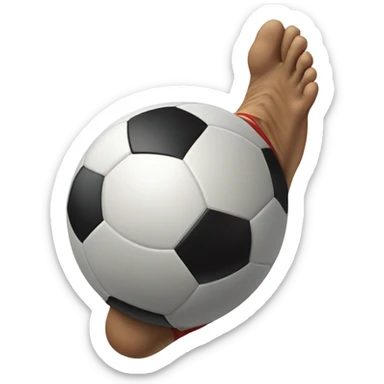 A leg kicking a soccer ball sticker