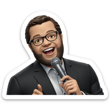 dapper boy with microphone sticker