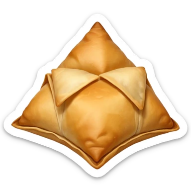 a samosa with steam rising, showing it's hot and fresh sticker