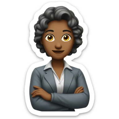 lady arms crossed sticker