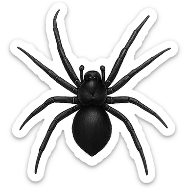 black spider, digital illustration sticker