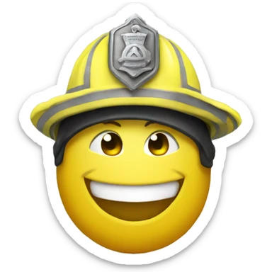 A lemon with but in a fireman outfit smiling sticker