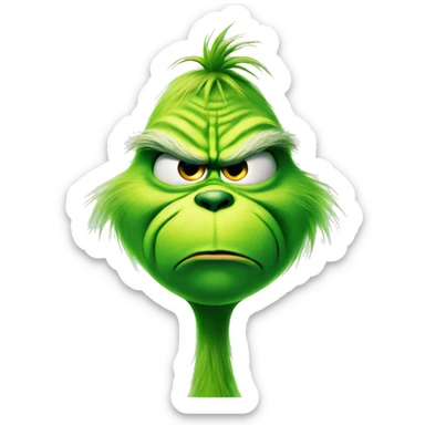 Grinch by christmas tree sticker