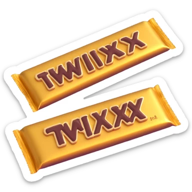 Twix candy bar with gold wrapper sticker