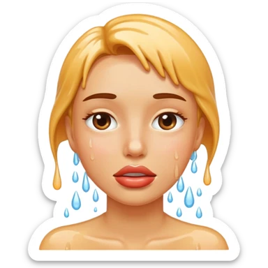 Wet face lip rub sticker