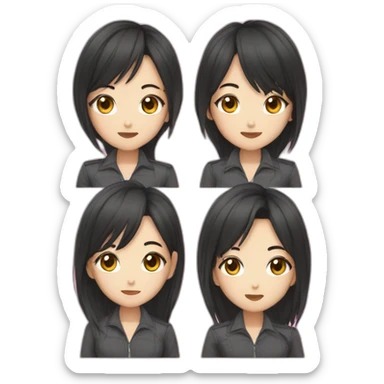 Asian Female Idol Group of 5 members sticker