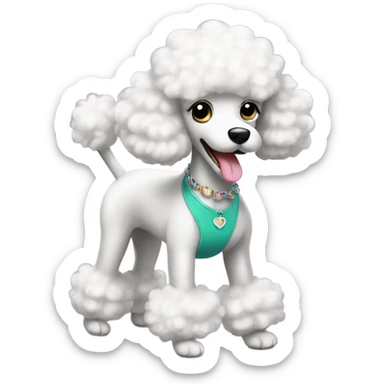 Fabulous poodle shopping sticker