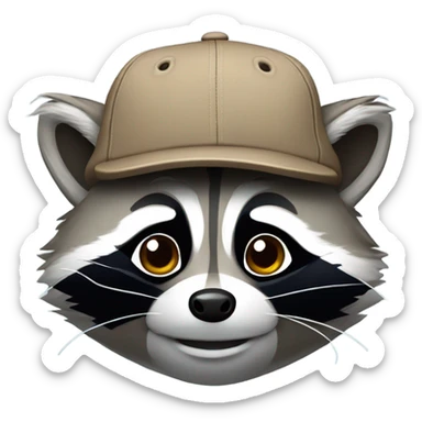 raccoon in cap sticker