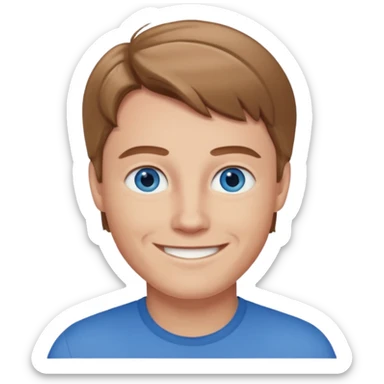 Julian Garner with blue eyes, light brown hair sticker