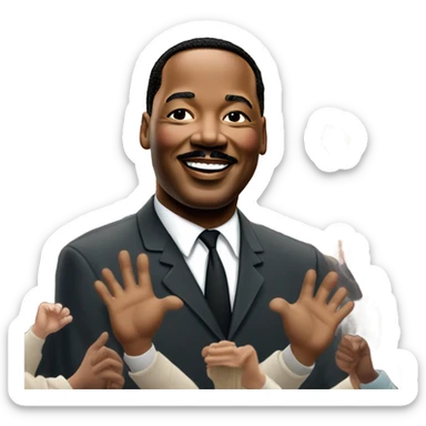 martin luther king celebrating! sticker
