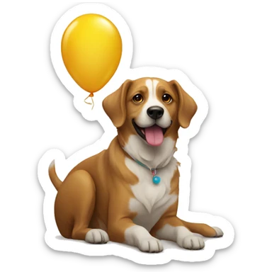 Dog with baloon sticker