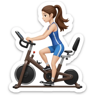 woman with long hair on a stationary bike sticker