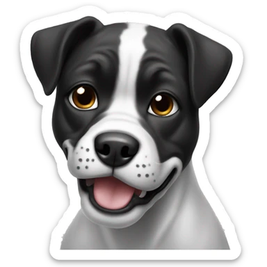 Dog boxer black and white with smile  sticker