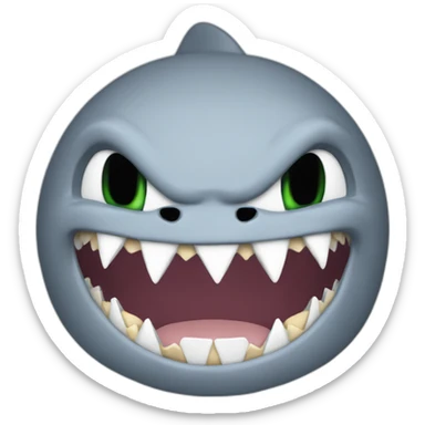 sonic with shark teeth sticker