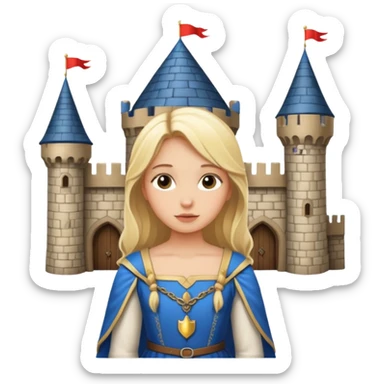 A blonde girl waiting in castle sticker