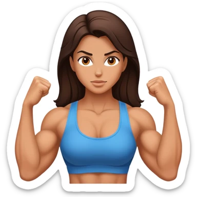 Strong muscle brunette girl sticker