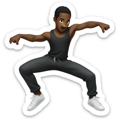 Black guy breakdancing  sticker