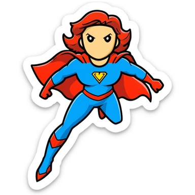 female superhero character sticker