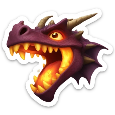 Fire comes out of dragon mouth  sticker