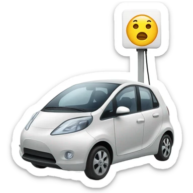 voiture électrique en charge sticker