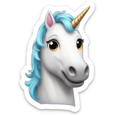 happy middle eyed unicorn sticker