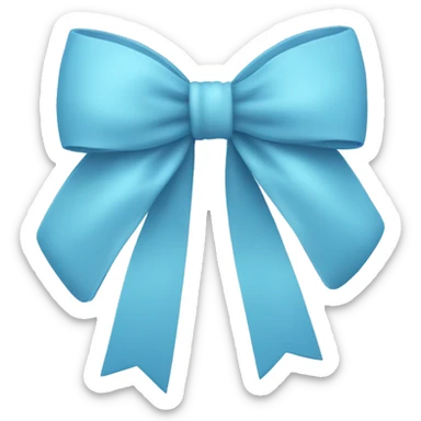 Light blue bow on light blue bow sticker
