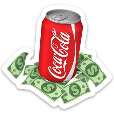 coca-cola can with dollars sticker