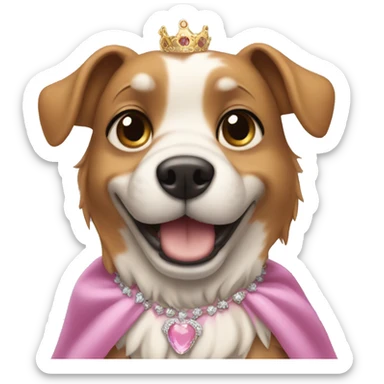 dog wearing a princess dress  sticker