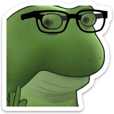 man with blue eyes brown hair with rectangle glasses  sticker