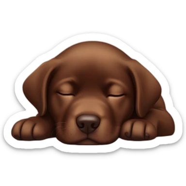 cute sleeping puppie chocolate labrador sticker