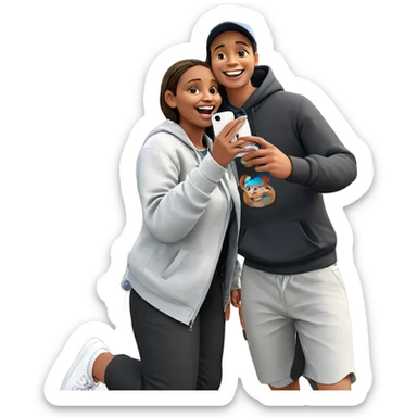 smiling girl and boy outdoors sticker