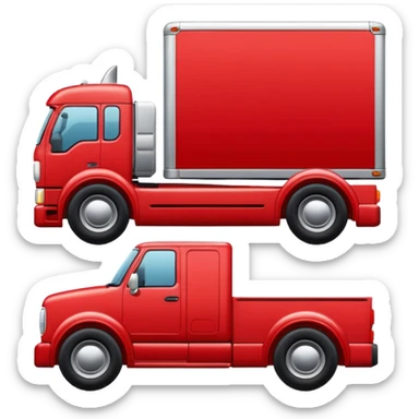 Car beating truck in a race sticker