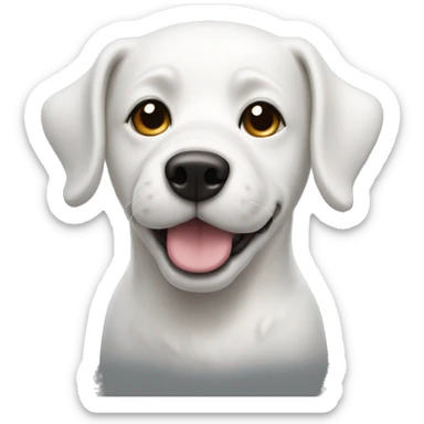 white puddle dog with black spot on his right eye sticker