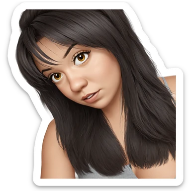 realistic portrait of girl sticker