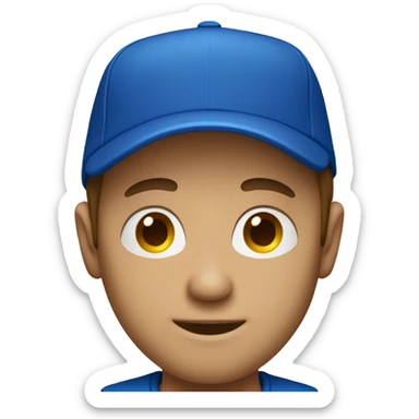 man blue 'P' cap sticker