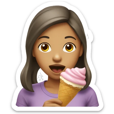 Girl eating ice cream sticker