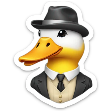 Canard en costard cravate sticker