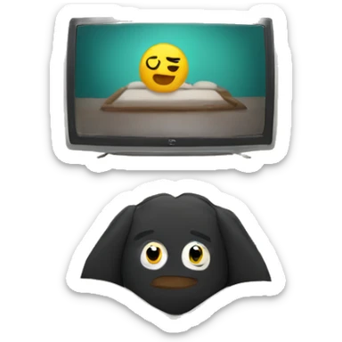 Laying on stomach on bed watching tv sticker