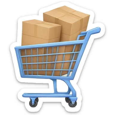 shopping cart with boxies sticker