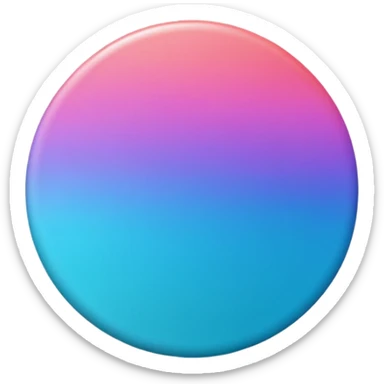 
One  3d credit coin color in in gradient of turquoise, blue, pink, purple, and coral sticker