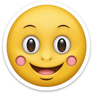 smile emoji where the eyes and mouth are very close together towards the center of the face sticker