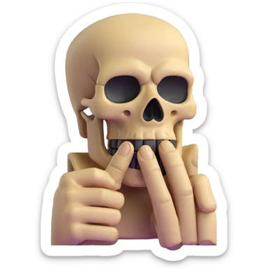 sigma moai skull with finger to lips sticker