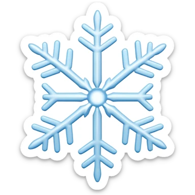 A simple emoji-style snowflake or small snow pile. Cute, clean lines, minimal detail, white and light-blue colors, rounded shapes, soft shading, flat 2D emoji style. sticker