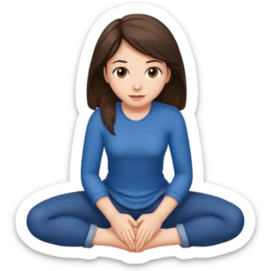 Brunette girl on her knees sticker