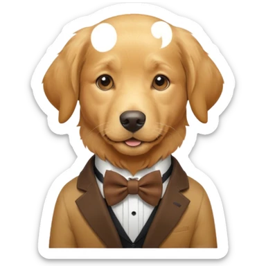 golden retriever gentleman sticker