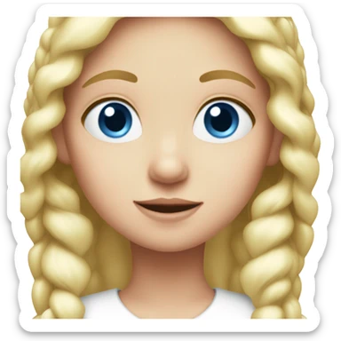 Girl as Santa, blue eyes, blond hair sticker