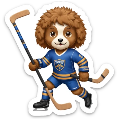 cavapoo playing hockey sticker