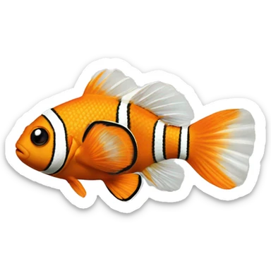 Clownfish playing video games sticker